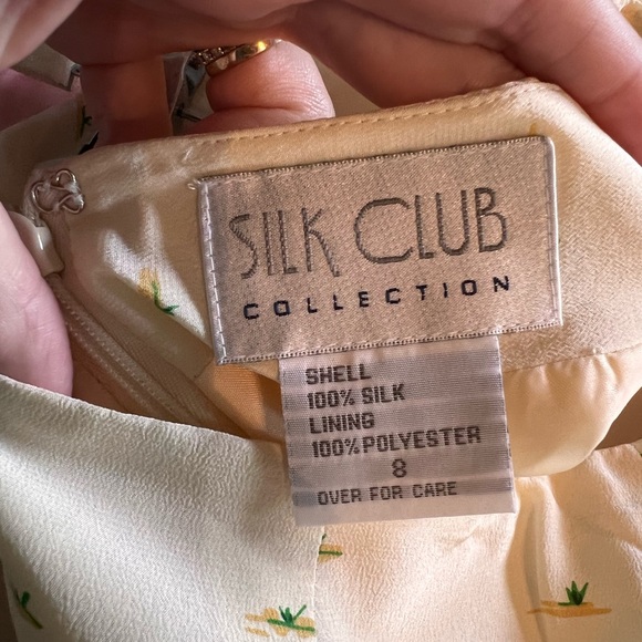 Silk club island print cheetah 100% silk beaded skirt size 8 NWT - Picture 4 of 6